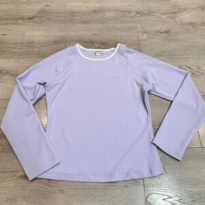So Sporty Lavender Pullover Long Sleeve Top Women Medium M Made in USA‎
